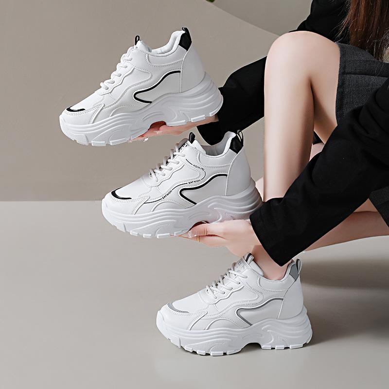 Platform dad shoes women's spring and autumn 2025 new little white shoes small height increase casual sports shoes ins tide
