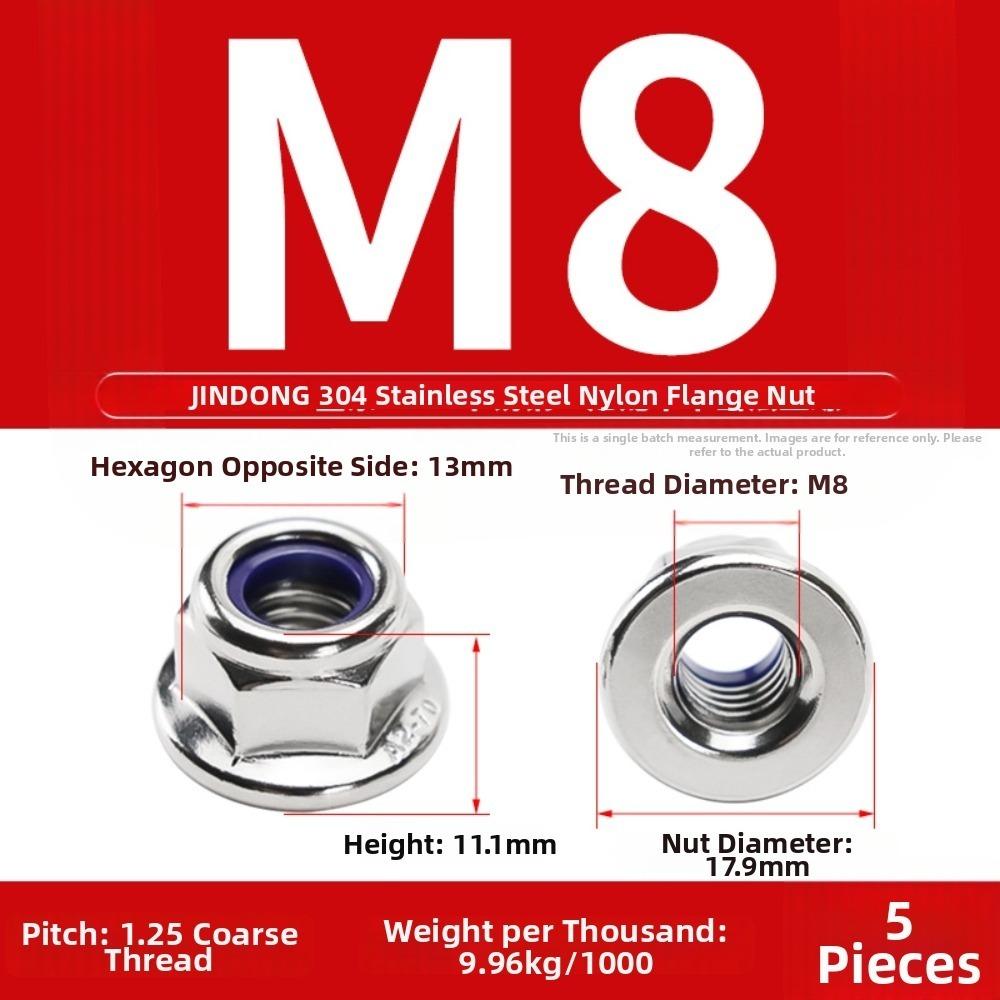Nylon Insert Flange Lock Nuts Stainless Steel Serrated Nuts New Fastener Nuts  GB Standard