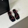 French toe thick heel sandals women 2025 new out square head simple strap cross fairy beach roman shoes