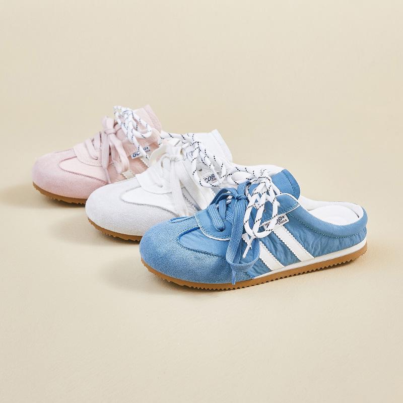 Retro yellow inner heightening bag head half slippers women's summer outer wear 2025 new non-slip soft bottom cool slippers