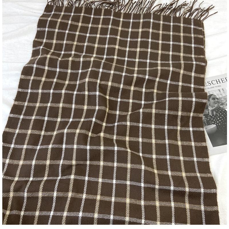 Women Imitation Cashmere Plaid Scarf Women's Autumn and Winter Fashion Shawl Winter Thickened Cold-proof and Warm Scarf