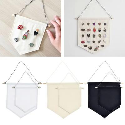 New Nordic Blank Cotton Brooch Pin Badge Holder Hanging Wall Display Banner Flag Kids Room Decoration