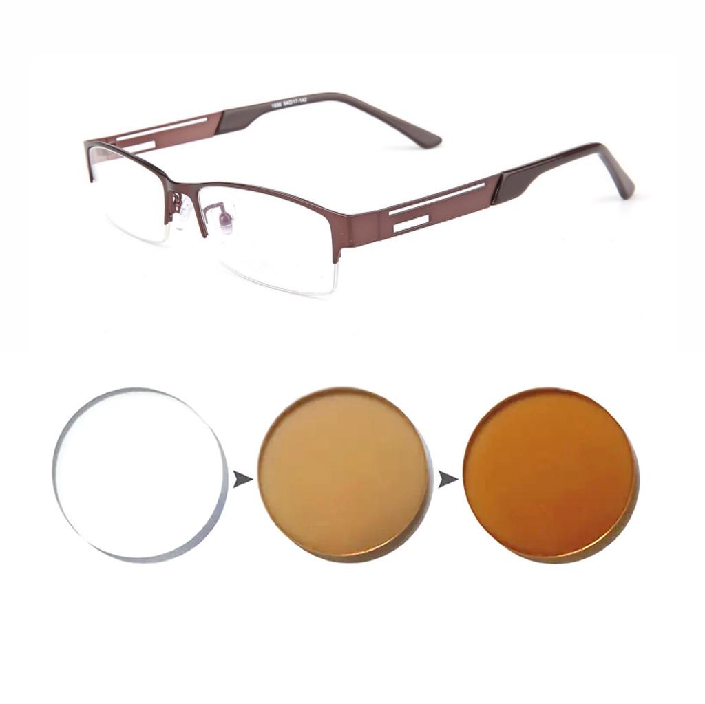 Photochromic Glasses for Men Women Myopia Eyewear UV Protection Lightweight Frame 0 to 6 Diopters