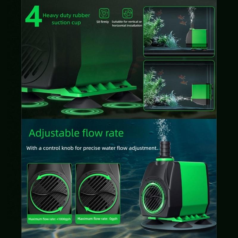 Energy Efficient 40W Aquariums Fountains Pump for Fish Pond and Tanks with High Delivery Head