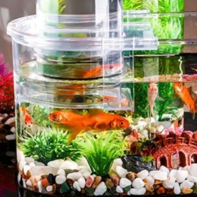 Clear View Negative Pressure Fish Tank Space Saving Plastic Floating Desktop Fish Tank Shatterproof Small Goldfish Tank