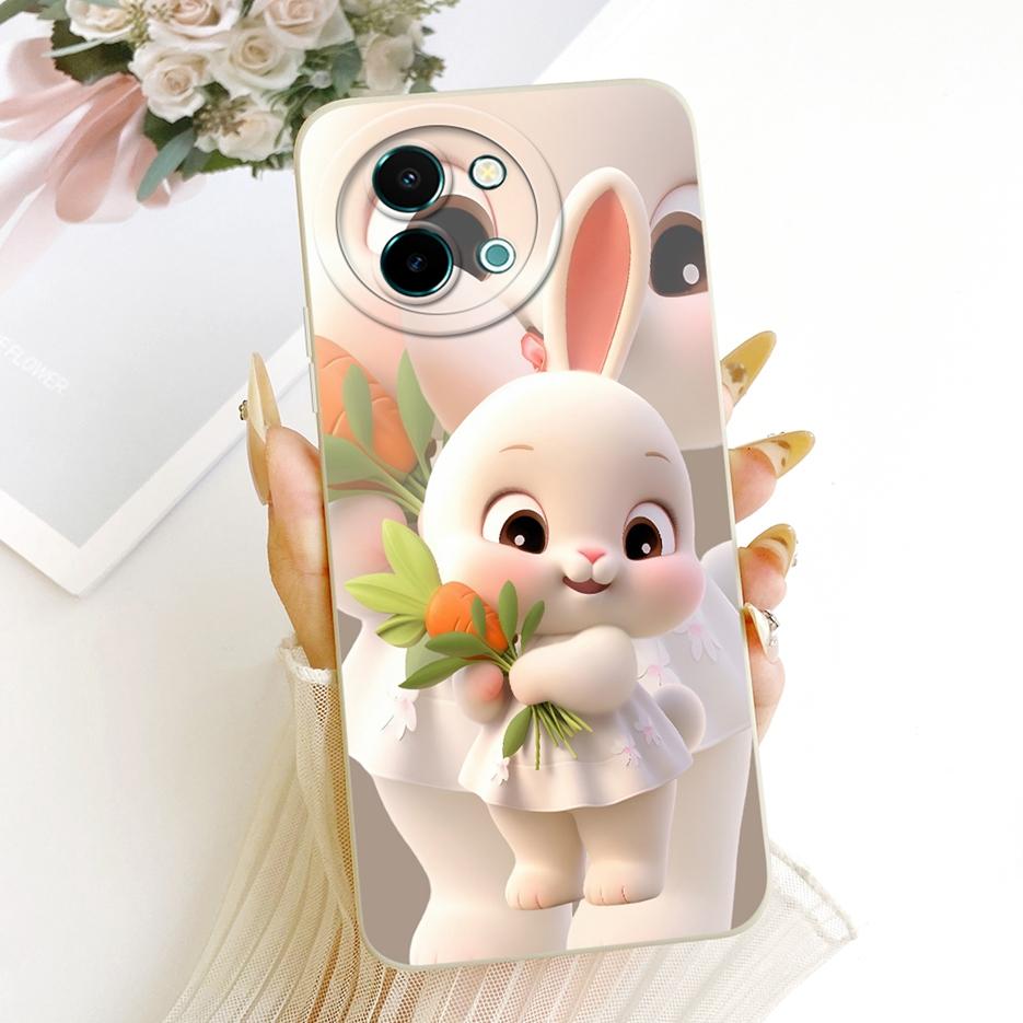 For Vivo Y38 5G Case Vivo Y58 V2355 Cute Cat Duck Cartoon Cover Soft TPU Matte Phone Case For Vivo Y38 Y 58 VivoY38 VivoY58 Bags