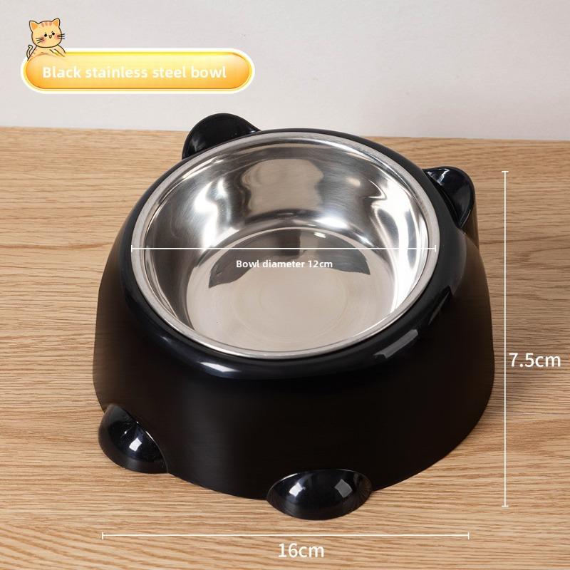 Pet Bowl, Stainless Steel Cat Bowl, Dog Bowl, Feeder, Cat Slanted Mouth, Cat Food Bowl, Dog Basin, Pet Food Utensils