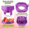 Small Fruit Cutter, Stainless Steel Cutter for Strawberry, Grape, Cherry Tomato, Detachable Bite Size Food Cutter