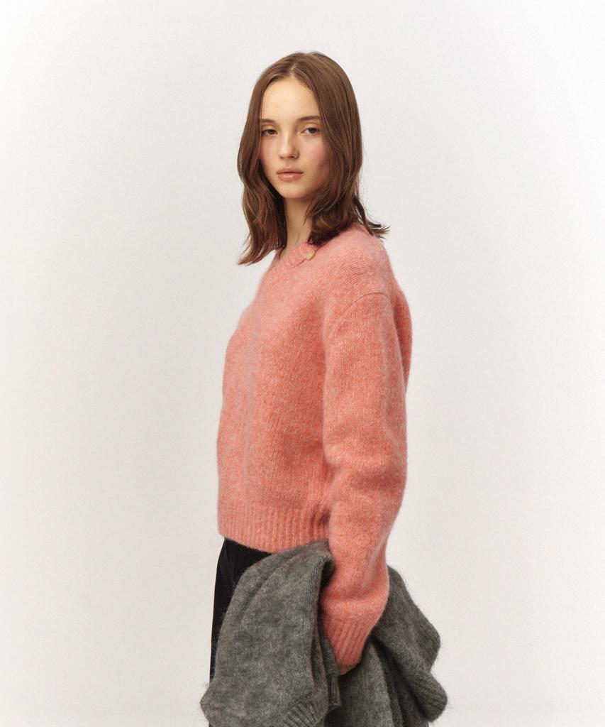 Seteo (W) Essen Two-Tone Mohair Blend Knit Pink