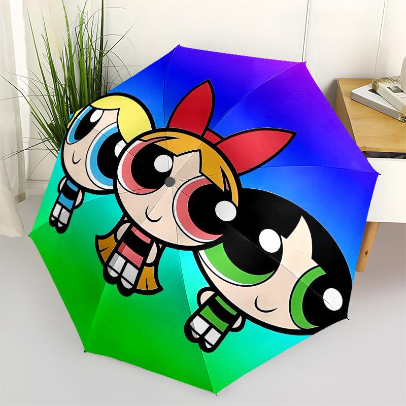 

Powerpuff Girls, Cartoon Automatic Opening and Closing, 8 rib Structure Portable Umbrella, Suitable for Men and Women in All Seasons Perfec