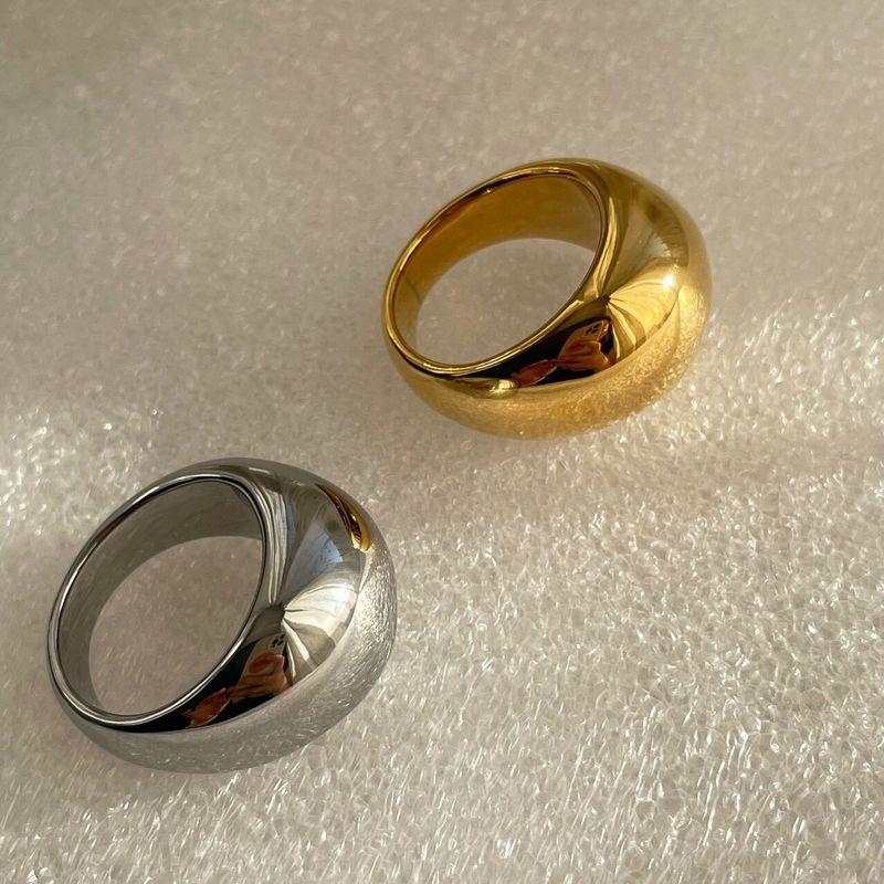 

Meiwei 18K Niche Brand Vintage Gilded Chubby Round Gold Ring, Us Size 5