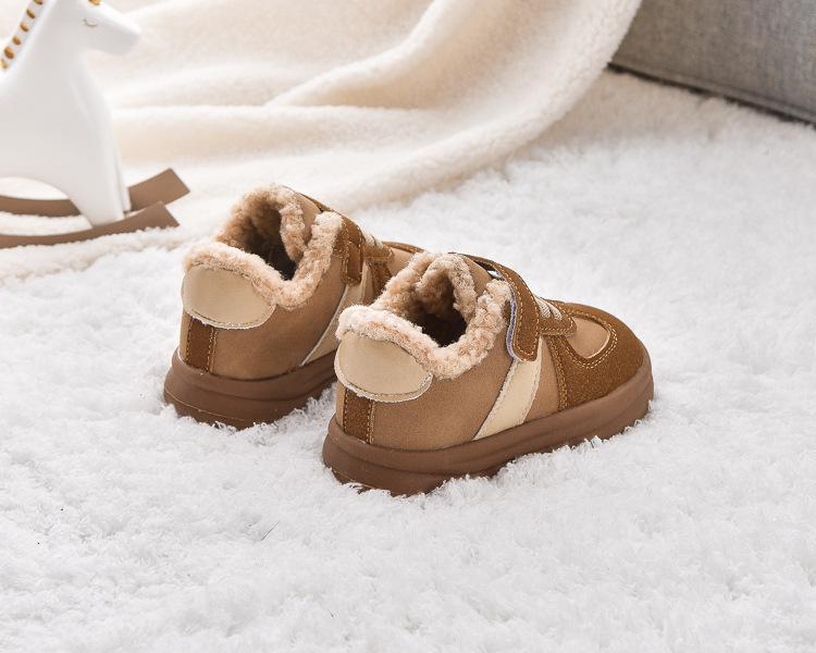 Kids' Fleece-lined Skate Shoes 2025: Boys' & Girls' Fashionable Autumn/Winter Lambswool & Cotton Casual Footwear