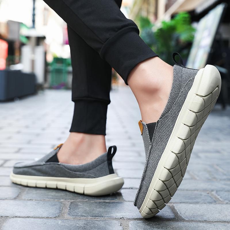Men Shoes Casual Canvas Loafers Shoes Light Breathable Flats Leisure Male Vulcanized Shoes Walking Sneakers Plus Size 39-46