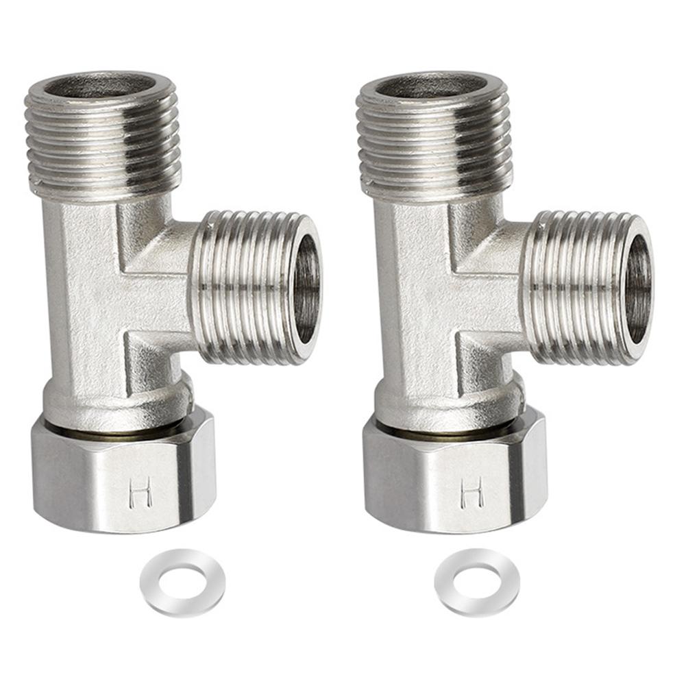 T Adapter Pipe Connector 3 Ways Valve For Diverter Bath Toilet Sprayer Shower Head Fitting Stainless Steel Three-way Water Pipe