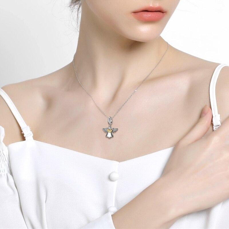 Sale Angel With Wings Heart Charms Pendants For Jewelry Making Pendants Fit Original Charm European Bracelets Gifts