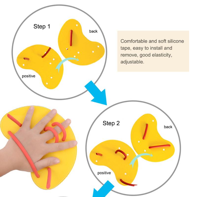 Silicone Swimming Finger Flippers Safe Water Sports Gloves Adjustable Auxiliary Teaching Accessories Swim Training Swimming
