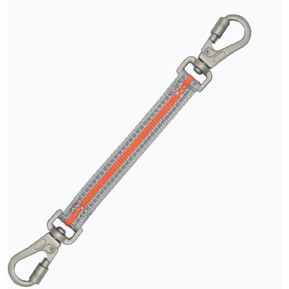 Double Ended Collar Backup Clip for Dog Harnesses, Safety Clip for Prong Collar with Gentle Nylon Webbing for Light Dog