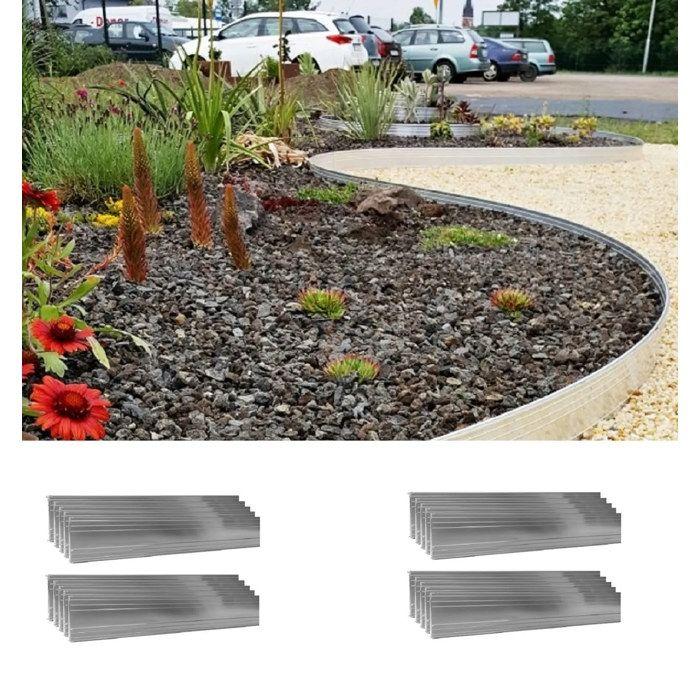 Lawn Edge Aluminum Ultra Strong H 10-24 Cm L 1-30 M Flexible Garden Border
