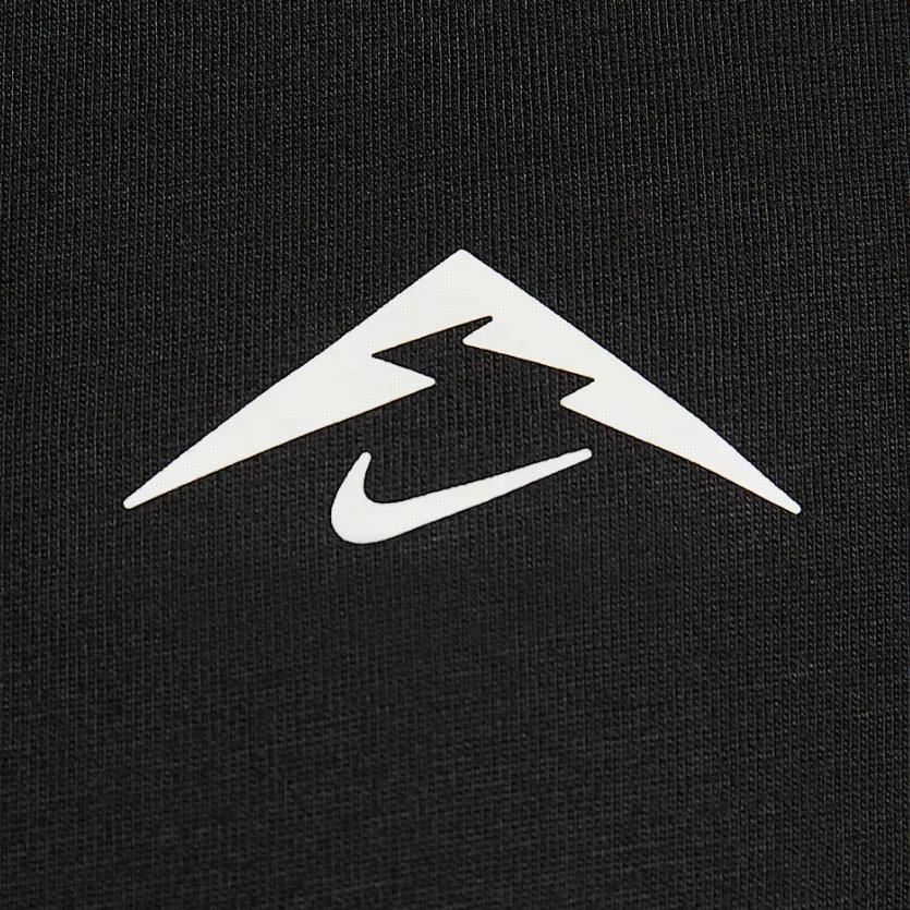 Nike Dri-FIT Trail Solar Chase ADV Logo Running Comfortable Versatile Short Sleeve Breathable T-Shirt Men Tops Black Summit-White HJ3581-010