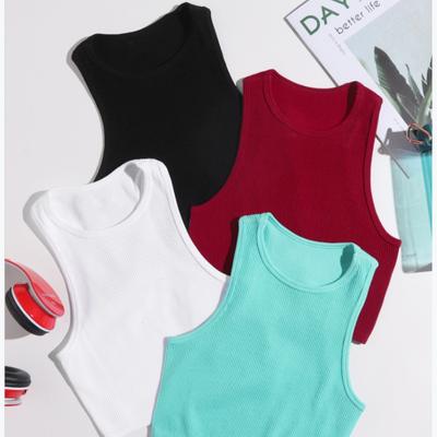 Γυναικείο Αθλητικό Αμάνικο Αμάνικο Ριμπ Πλεκτό Streetwear Ελαστικό Αμάνικο Γιόγκα Φανελάκι Στρετς Γυμναστικής Σφιχτό