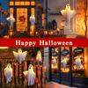 Halloween Glowing White Ghost LED Hanging Ghosts Horror Props with Fairy Light Indoor Outdoor Haunted House Halloween Decoration