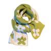 Fresh Hyuna Small Flower Double Sided Knitted Scarf for Women Winter Korean Version Versatile Ins Student Warm Woolen Scarf