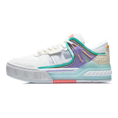 Li Ning Morning Glow Stoff Syntetisk Lær TPU Sklisikker Støtdempende Slitesterk Lavskaftet Skatesko Dame sneaker AGCR192-3
