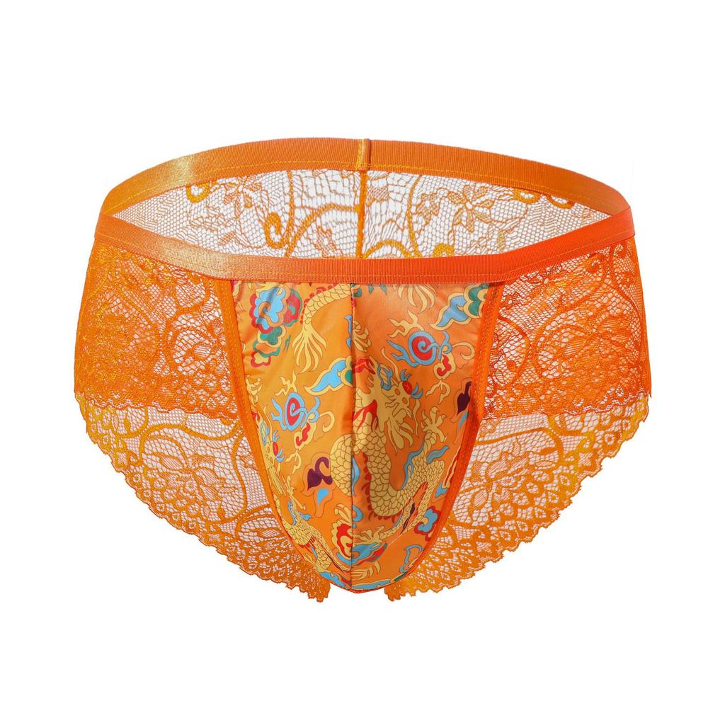 Men's sexy lace panties perspective boxers sexy hollow boxers bed seduction flirting underwear