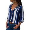 Women Autumn Striped Floral Long Sleeve Button V Neck T Shirt Casual Blouse Tops For Effortless Style And Comfort