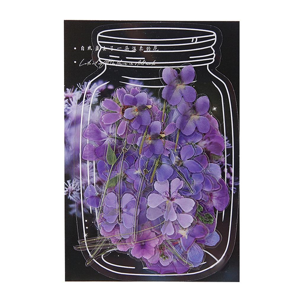 40Pcs Flower Decals Easily Peel Off Durable Waterproof PET Multi Purpose PET Plants Stickers for Scrapbook DIY Craft