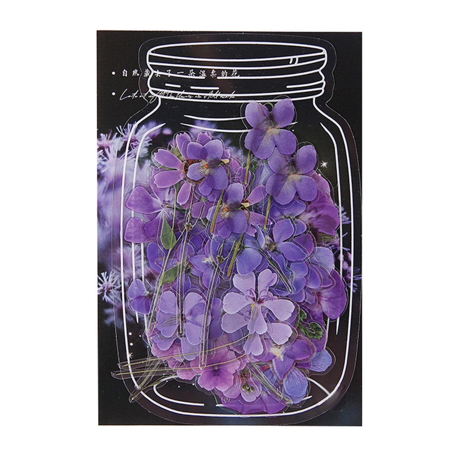 

40Pcs Flower Decals Easily Peel Off Durable Waterproof PET Multi Purpose PET Plants Stickers for Scrapbook DIY Craft