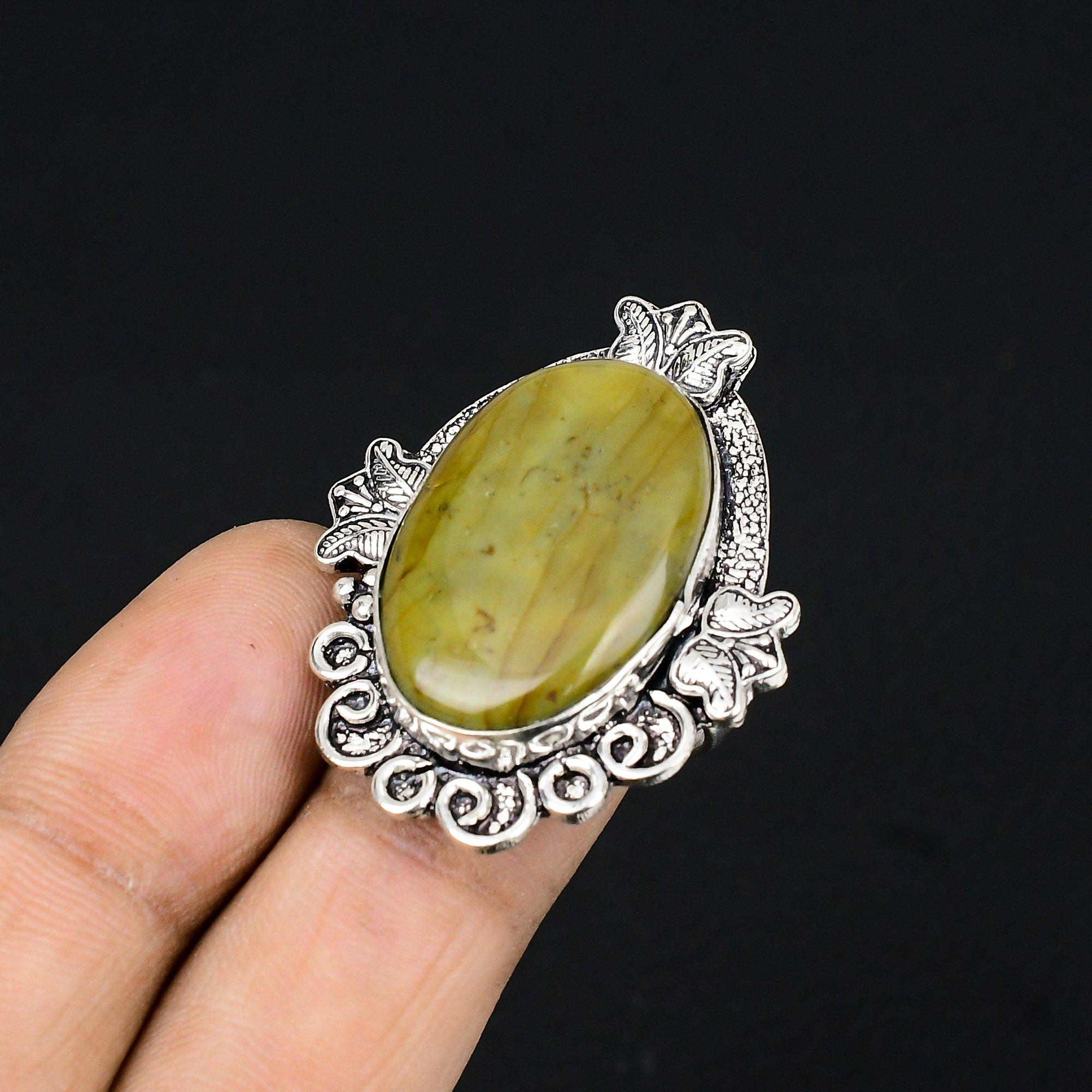 

Daughters Day Sale Polychrome Jasper Stone Sterling Silver Promise Ring US 6.5 6.5