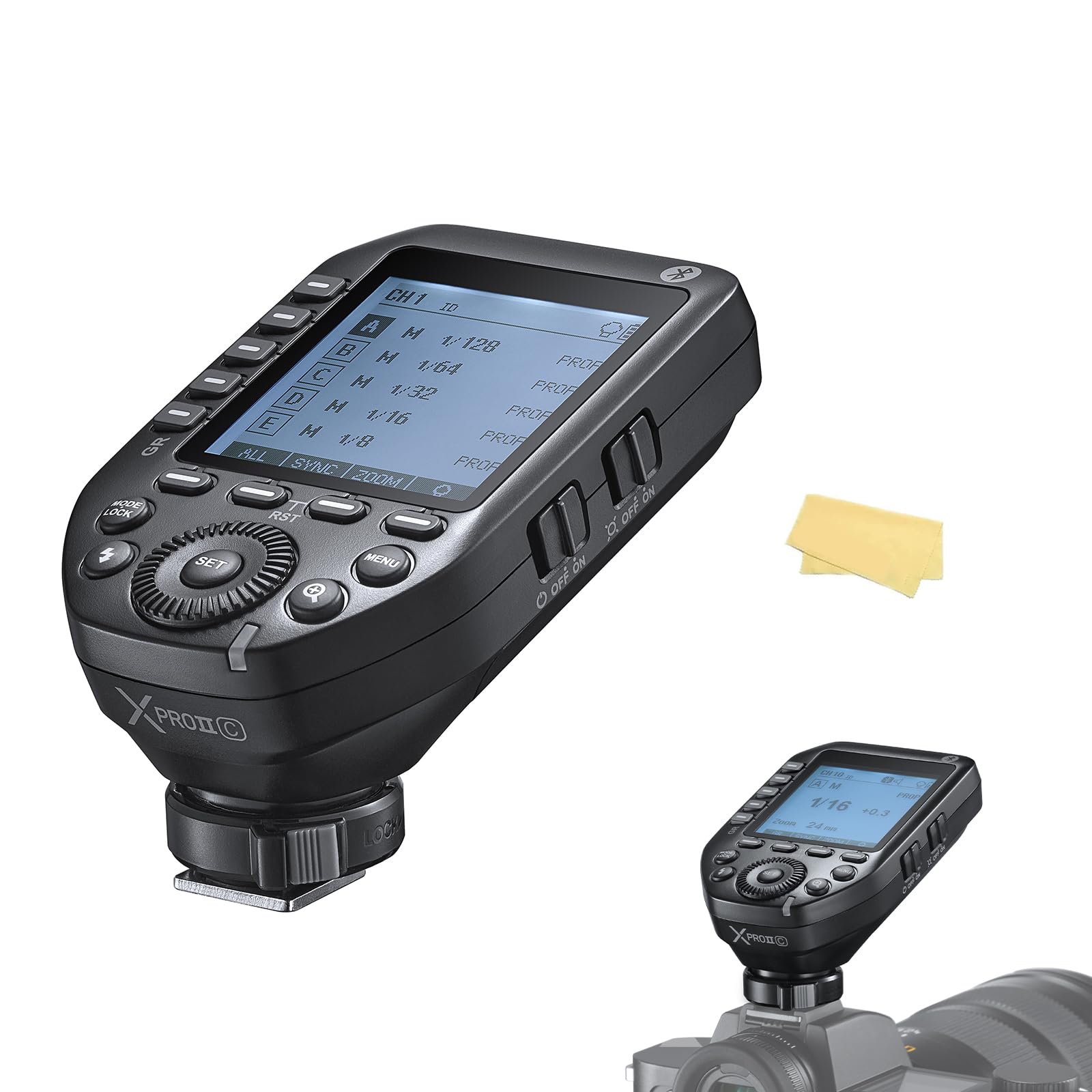

GODOX Transmitter TTL Wireless System Flash Trigger High Speed Sync HSS Transmitter 16 Groups 32 Channels APP Compatible Easy to Operate Compatible