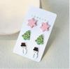 Christmas Snowflake Tree & Snowman Acrylic Earring Set - Cute, Versatile Holiday Jewelry