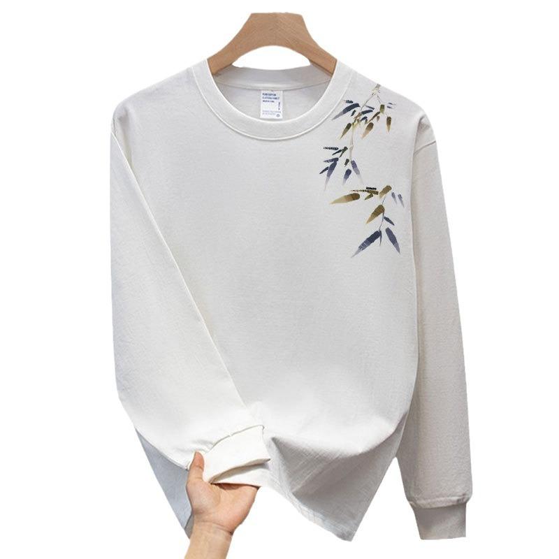 Trendy Brand Pure Cotton T-Shirt Men'S Bottoming Shirt Long-Sleeved Fashion Trend Top Autumn And Winter Men'S And Women'S Crew Neck Sweater