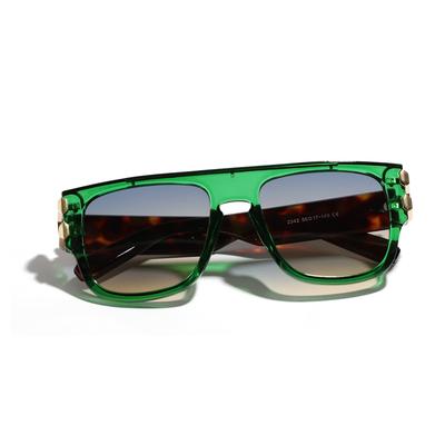 Glasses Large Frame Transparent Green Sunglasses Men'S Street Shooting Crystal Sunglasses Women
