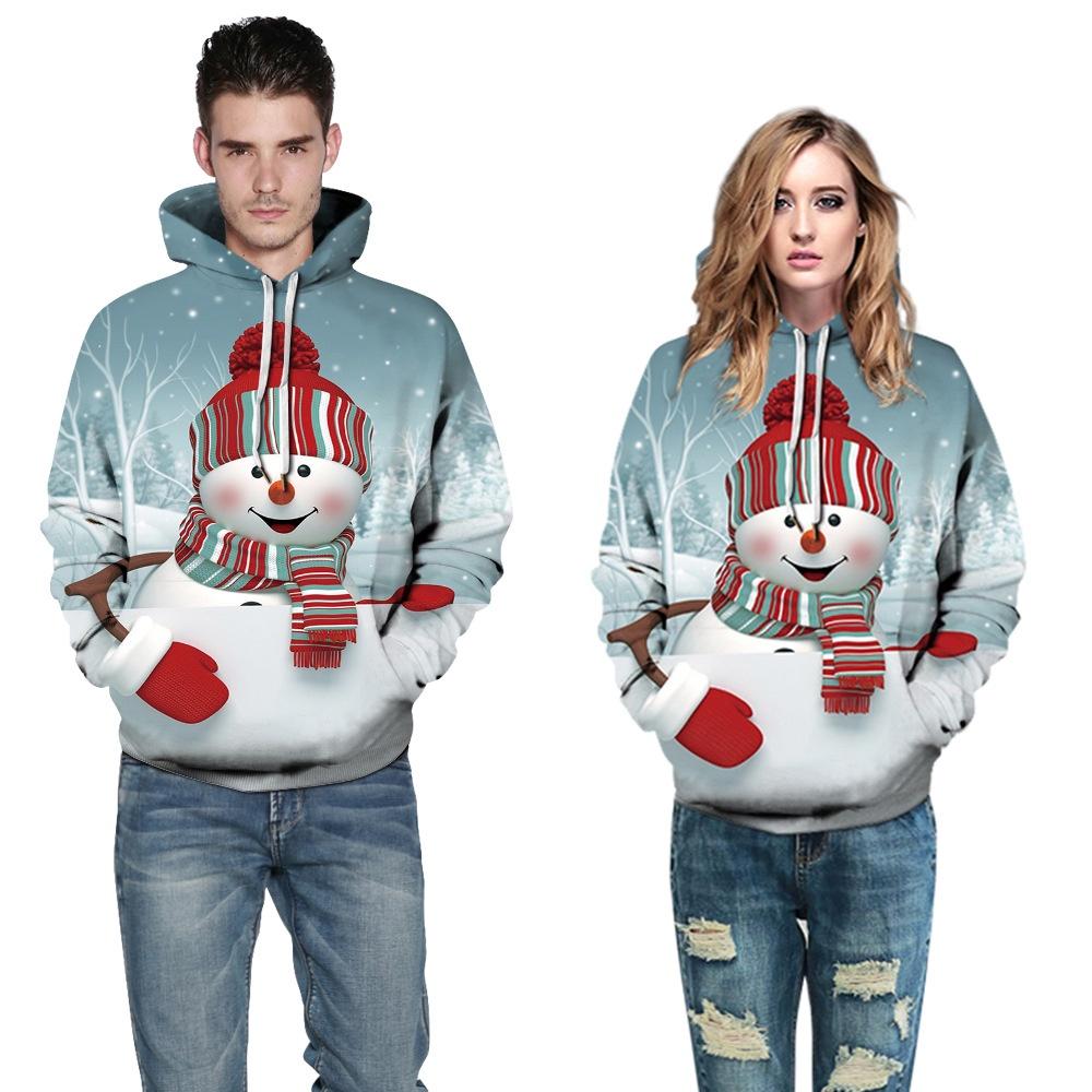 Luxuriously Comfortable Men Women Christmas Hoodie With Snowman 3d Print Design