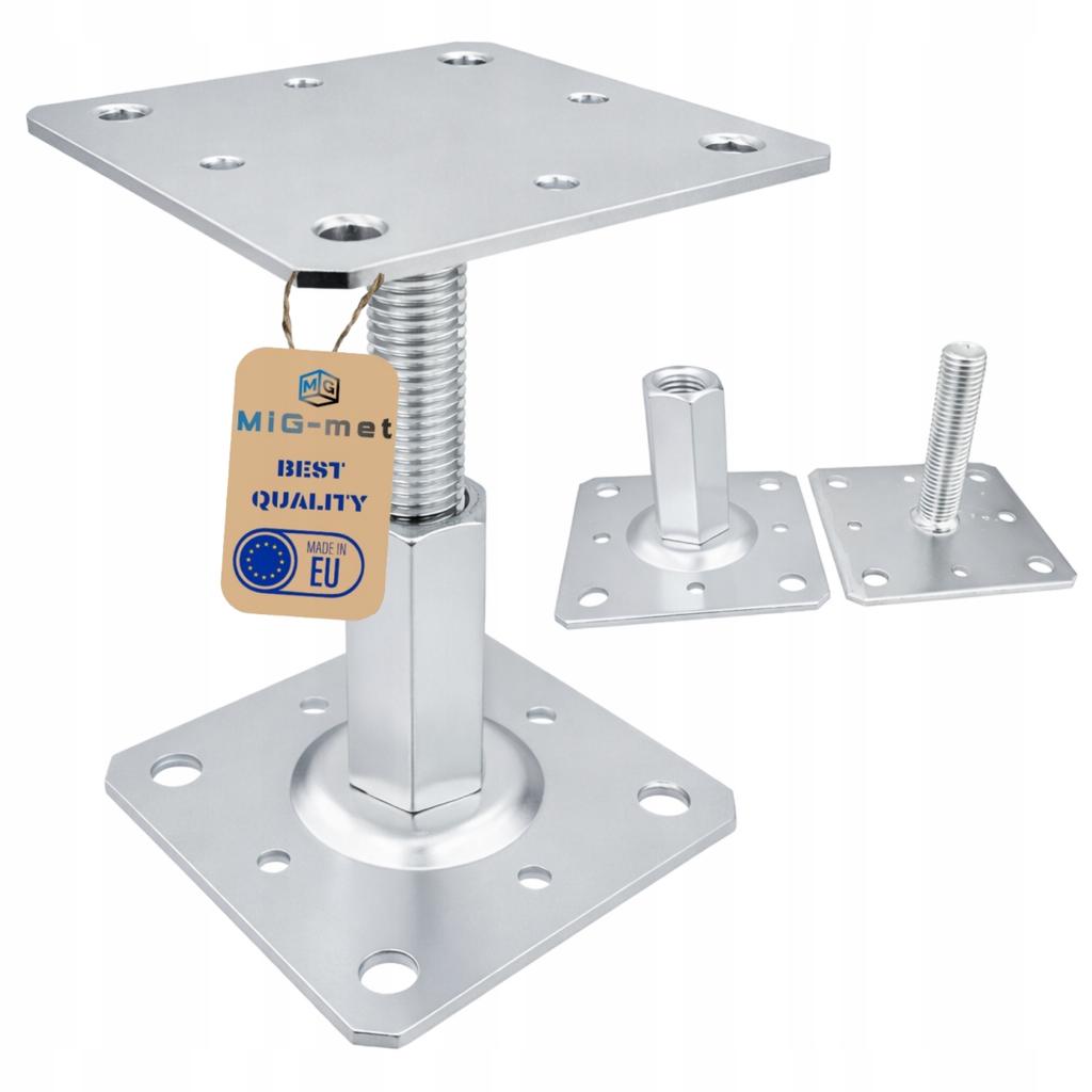 Vertically Adjustable Pole Base Psrt 110X110Mm Anchor Bracket M20X150Mm
