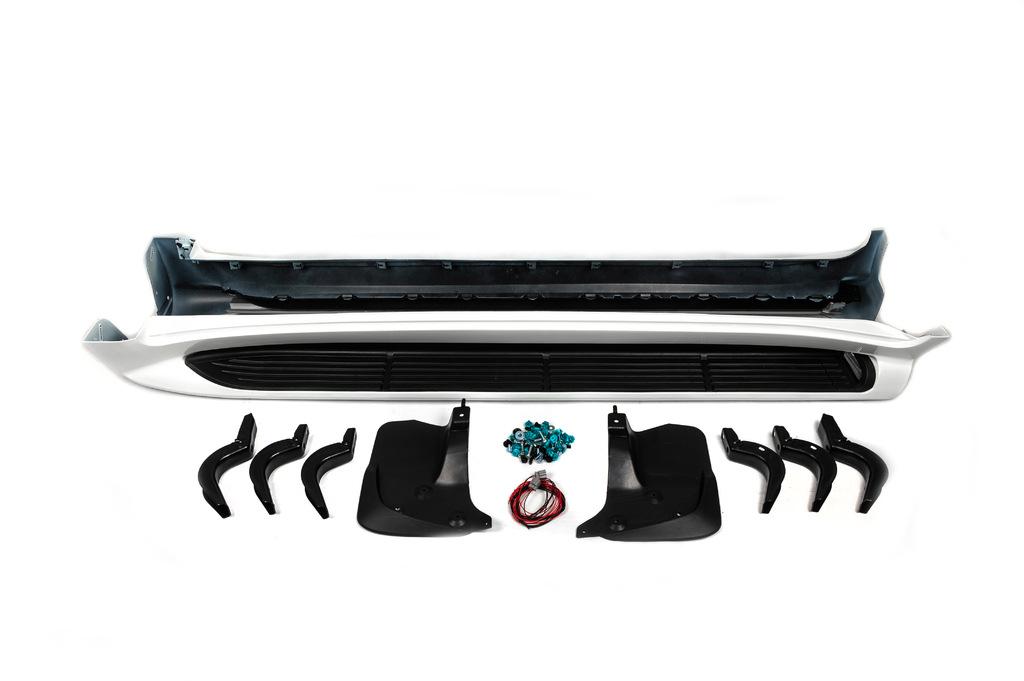 Боковые пороги с LED (дизайн 2015-2020) Черный цвет для Toyota Land Cruiser 200