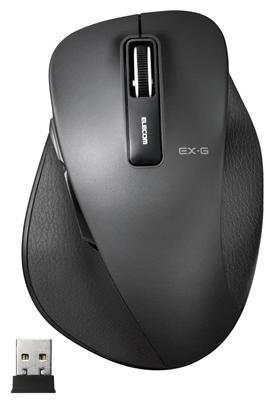 ELECOM Mouse Wireless L Size 5 Buttons with Back and Forward Quiet BlueLED Grip Master Black (Receiver Included) (Equipped Buttons) M-XGL10DBSBK