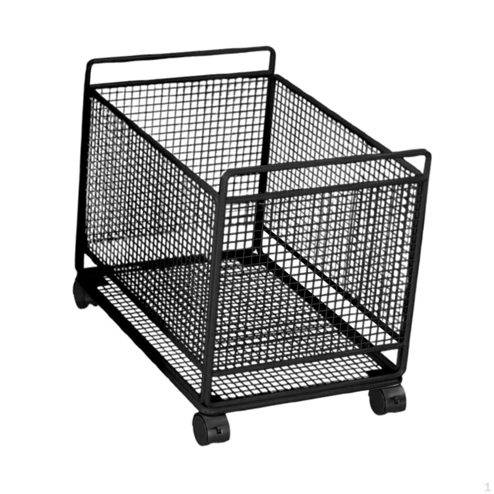 

Железная корзина-тележка на колесах для хранения принадлежностей для рукоделия и офисных принадлежностей чёрный