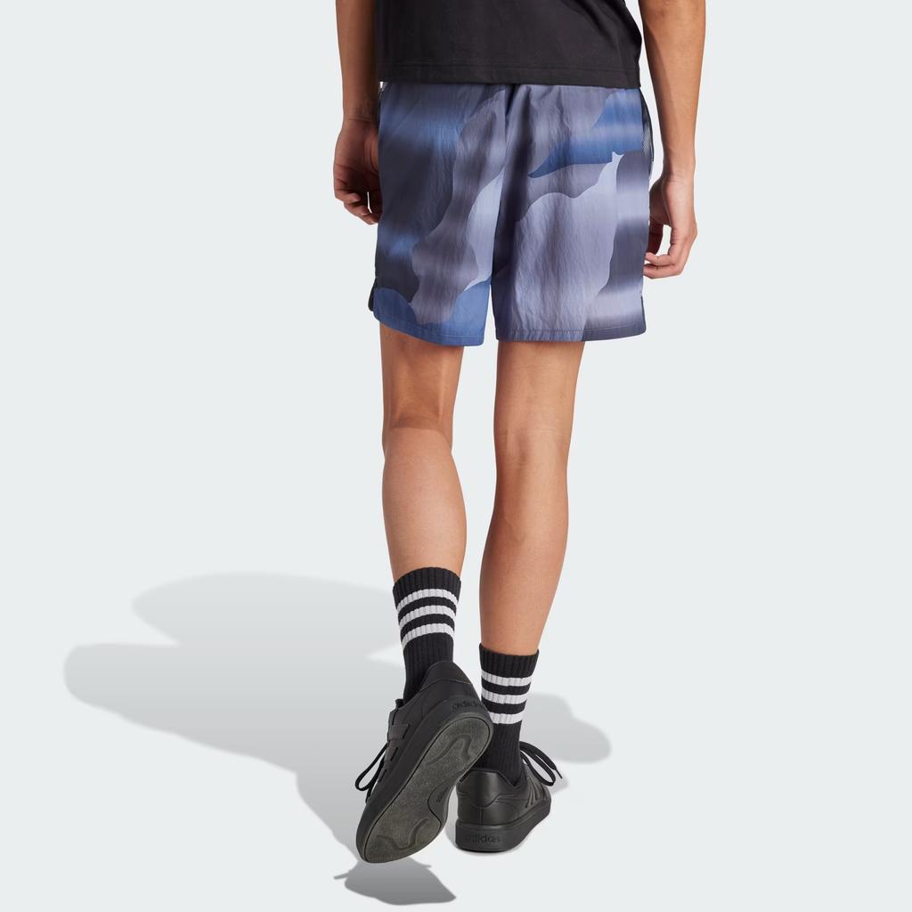 Adidas City Escape Gradient Spliced Full Print Waterproof Sports Shorts Men Shorts Blue IS3338