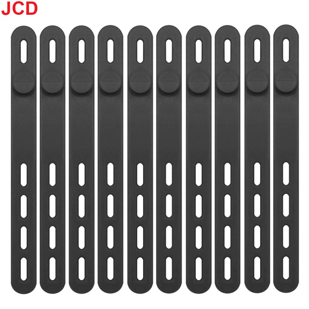 

JCD 10pcs Silicone Cable Ties Assorted Color Reusable Heavy Duty Cable Organizer Management for Fastening Cords and Wires