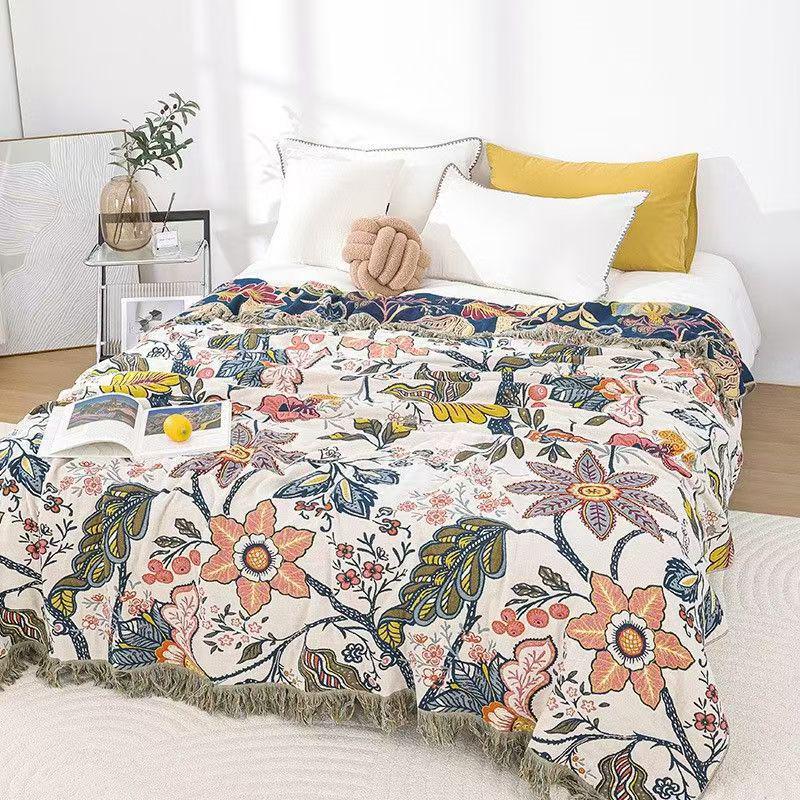 Five-Layer Pure Cotton Gauze Towel Blanket - Lightweight Summer Cover for Adults