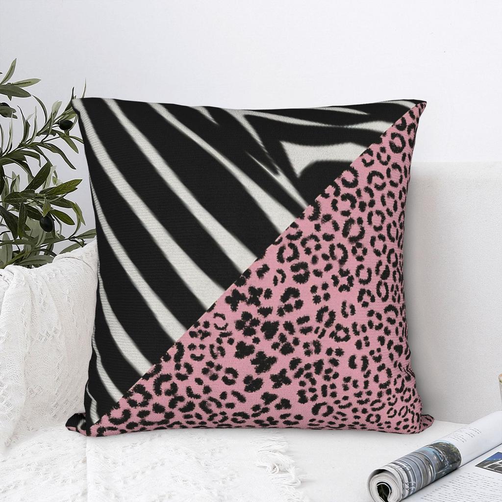 Zebra Leopard Cheetah Pink Pillowcases Retro Trendy Pillow Case For Sofa Car Home Decor Design Pillow Cover