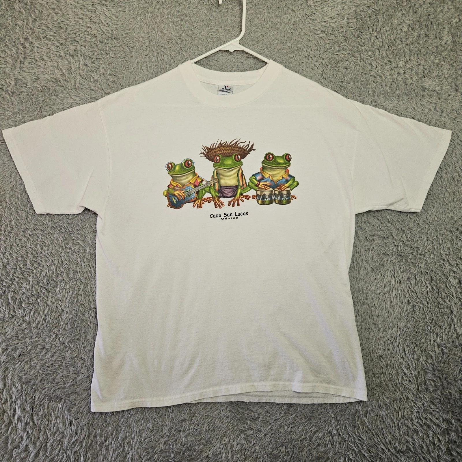 

Vintage T Shirt Cabo San Lucas Men XL Frogs Music Beach Nature Animals Funny 4XL