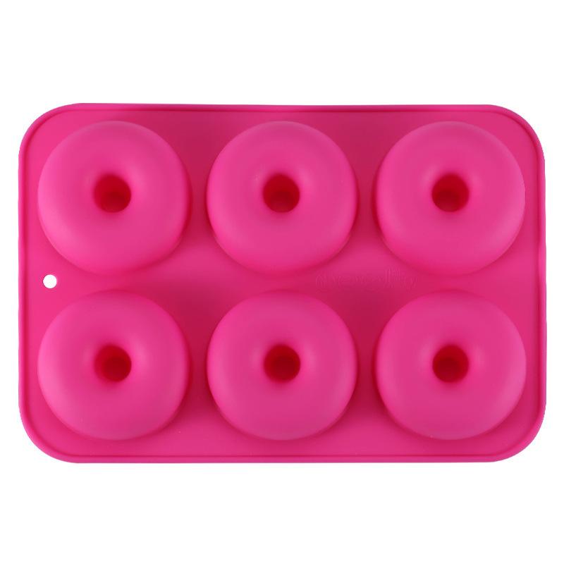 6 Holes Silicone Donut Mold Bagel Pan Non Stick Baking Heat Resistance Mini Cupcake Mould Doughnut Maker Pan Baking Tool