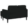 2 Seater Sofa with Chaise Longue L Shaped Black 125 cm Fabric