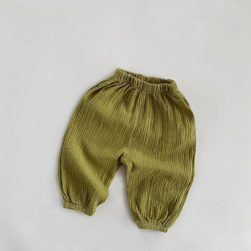 Double Layered Mosquito Repellent Pants for Children's Summer Vintage Pants Boys and Women's Korean Outerwear Pants