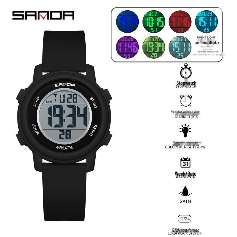 Sanda Ultra-thin Unisex Luminous Sports Wristwatch - Fashionable, Simple, Multifunctional, and Waterproof